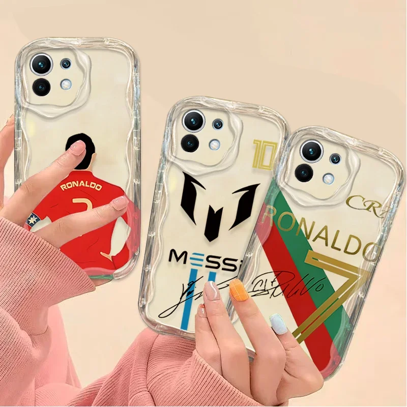 Funda blanda de fútbol C-CR7 Wave para Xiaomi 14T 13T 12T 13 12 11 11i Lite 5G 10T POCO X5 X6 Pro X3 NFC X4 GT F3 F4 F5 F6 M6 M5S C65