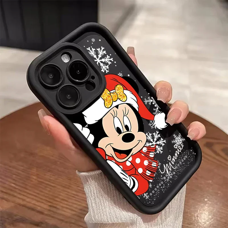 Precioso Feliz Navidad copo de nieve Mickey Minnie funda para Iphone 17 Air 16 15 14 13 12 11 Pro Max Plus 16E 17 Pro Max teléfono Capa - imagen 5