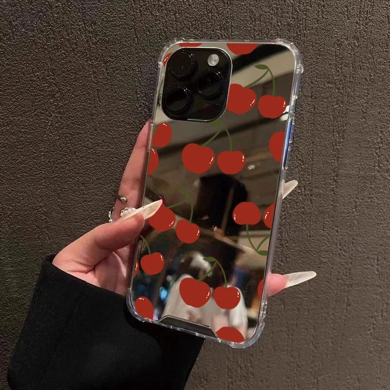 Funda acrílica con diseño de cereza roja para Samsung Galaxy A06 A14 A23 A36 A52 A55 A56 S25 S24 S23 S22 S21 Ultra Plus FE - imagen 2