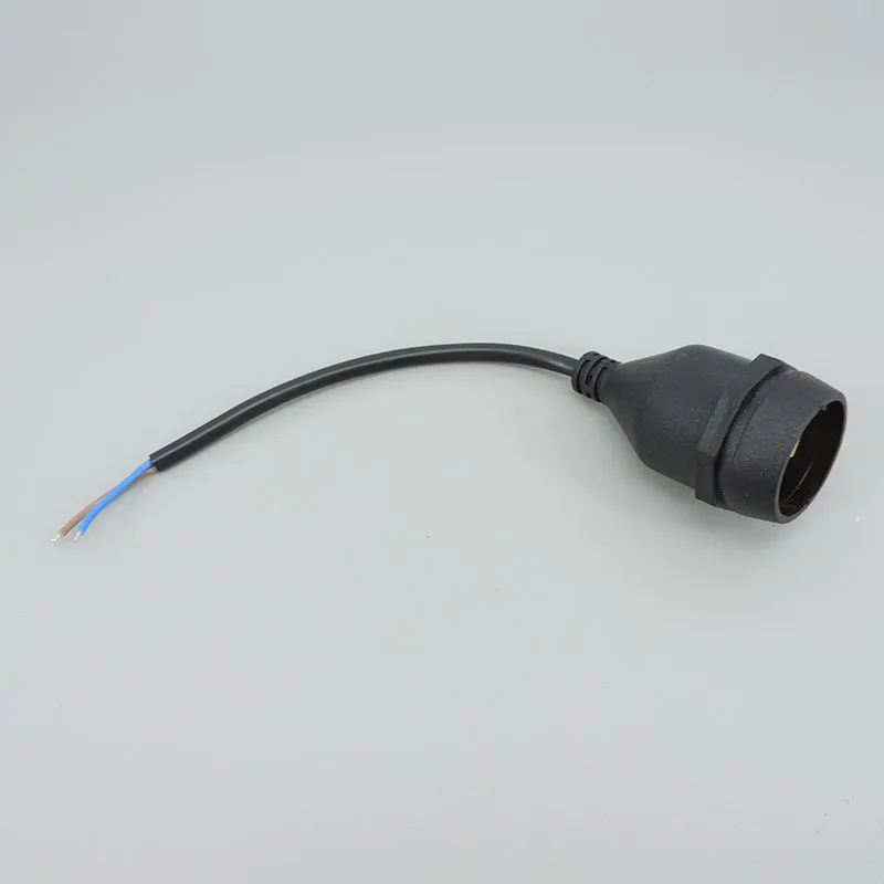 Cable LED impermeable IP67 de 20cm con lámpara, soporte negro, tapa de tornillo de luz E27 para exteriores, conector retardante de llama integrado k - imagen 2