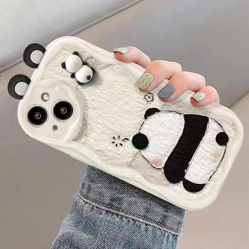 Bonita funda 3D Pnada para Xiaomi Redmi Note 13 Pro, 5G, 12, 13 Pro Plus, Redmi 12, POCO X6, M6 Pro, patrón de onda, funda trasera de teléfono para pareja - imagen 4