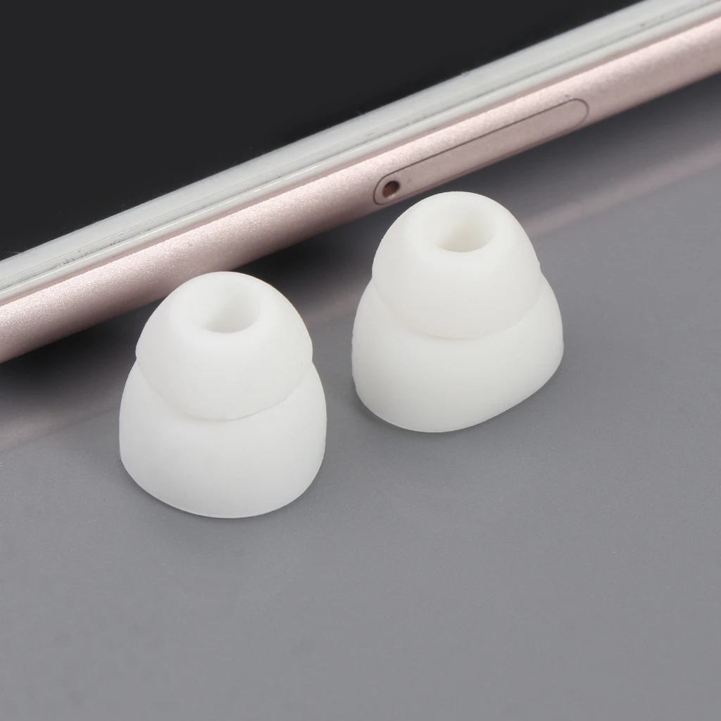 1 par auriculares doble brida para auriculares inalámbricos, almohadillas silicona repuesto, cubierta para auriculares - imagen 4