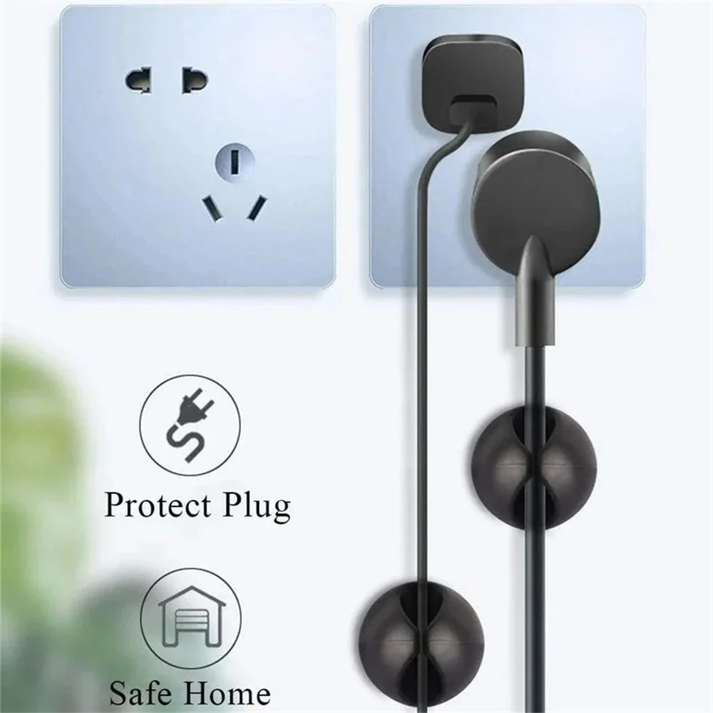 Organizador enrollador de cables de silicona de 20 piezas, Clips para cables de auriculares con carga USB, organizador de escritorio, protectores de soporte para cables en el hogar y el coche - imagen 3
