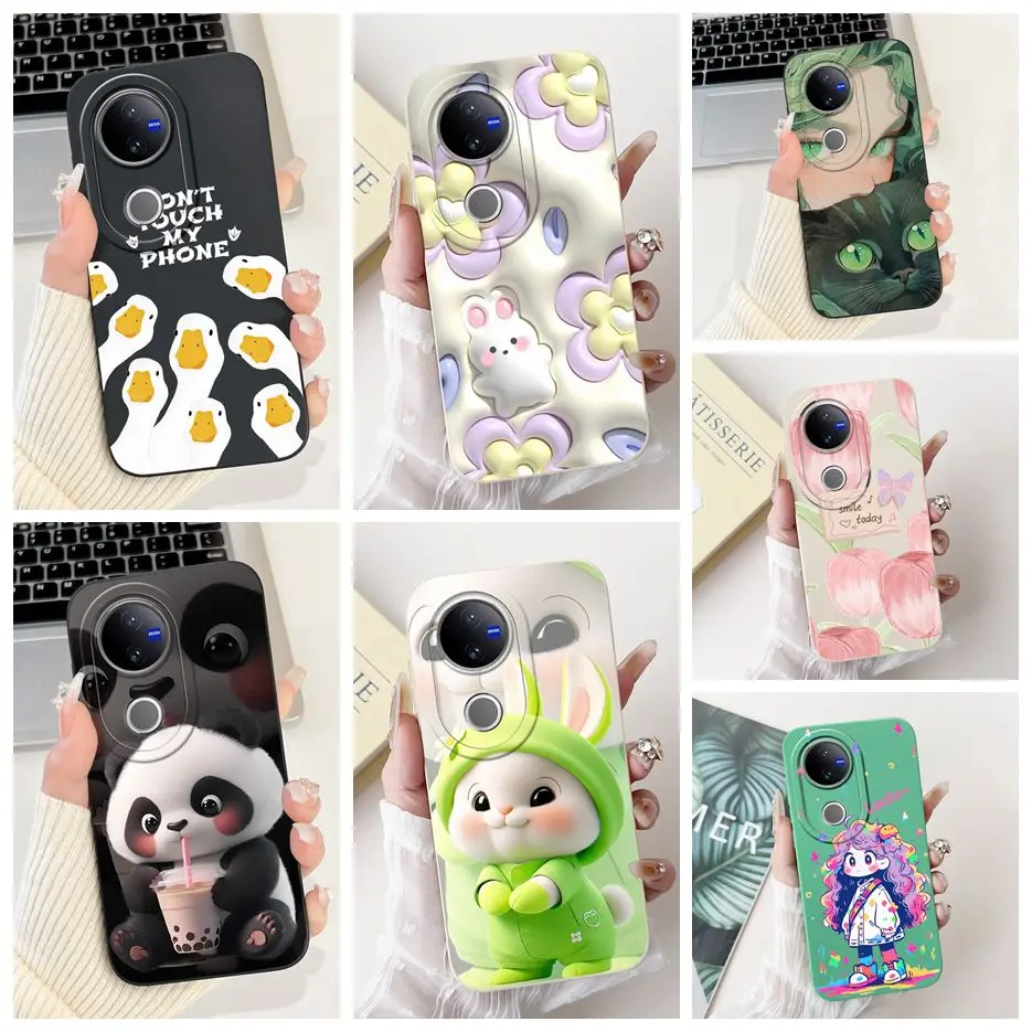 Para Vivo V50 5G funda V2427 moda caramelo cubierta de dibujos animados funda de teléfono de silicona suave para Vivo V50 Lite V 50 VivoV50 V50Lite 5G parachoques