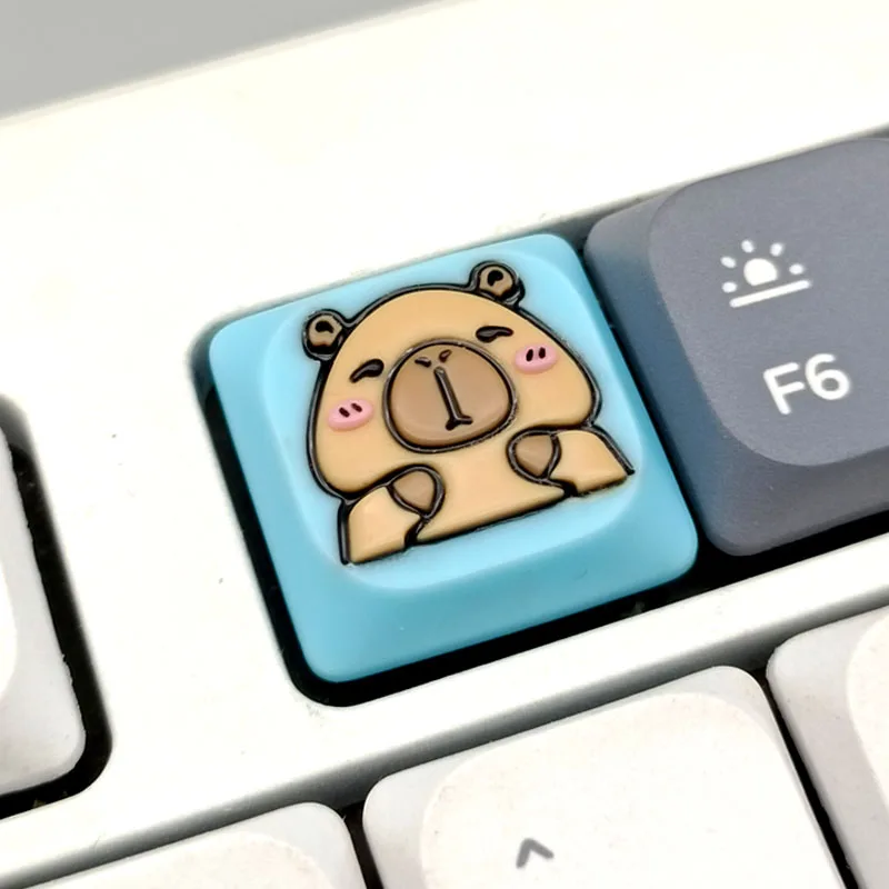 Teclas de resina con tema de capibara, teclas de perfil bajo para teclado mecánico, accesorio de dirección personalizada, regalo, interruptor cruzado MX - imagen 3