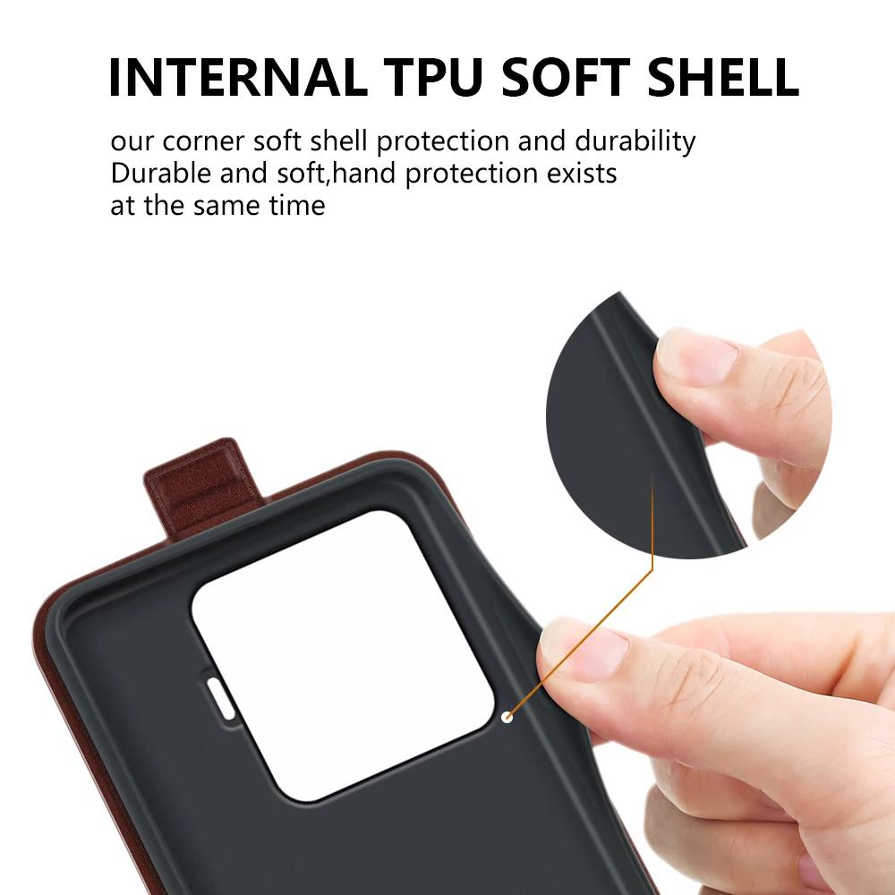 Para Xiaomi 15T Pro Funda de cuero con tapa funda suave cartera Vertical ranura para tarjeta de crédito de cuero para Xiaomi 15T Pro - imagen 4