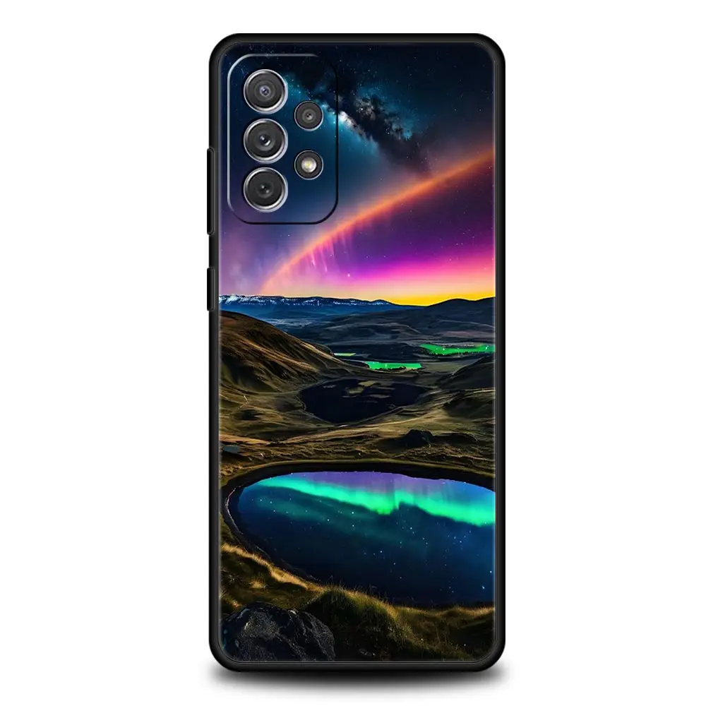Hermosa funda de luces del norte para Samsung A51, A71, A21S, A12, A11, A15, A25, A31, A41, A52, A32, A23, A33, A53, A73, A03S, A05S, A13, 5G - imagen 3