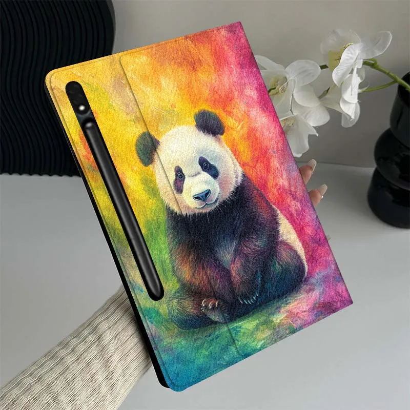 Panda arte Color pintura al óleo para Samsung Galaxy Tab S9 S10 S6 S7 S8 FE Plus Lite pulgadas funda plegable para tableta - imagen 2