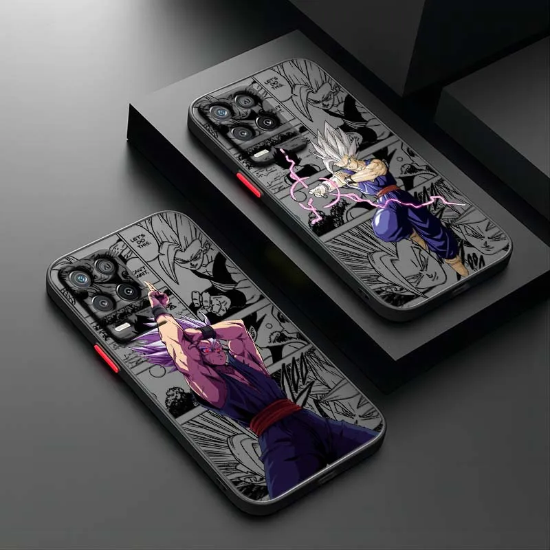 D-Dragon Ball Anime Goku Saiyan para OPPO A96 A78 A74 A72 A58 A53 Reno 10 8 7 6 Lite 5G funda de teléfono translúcida esmerilada