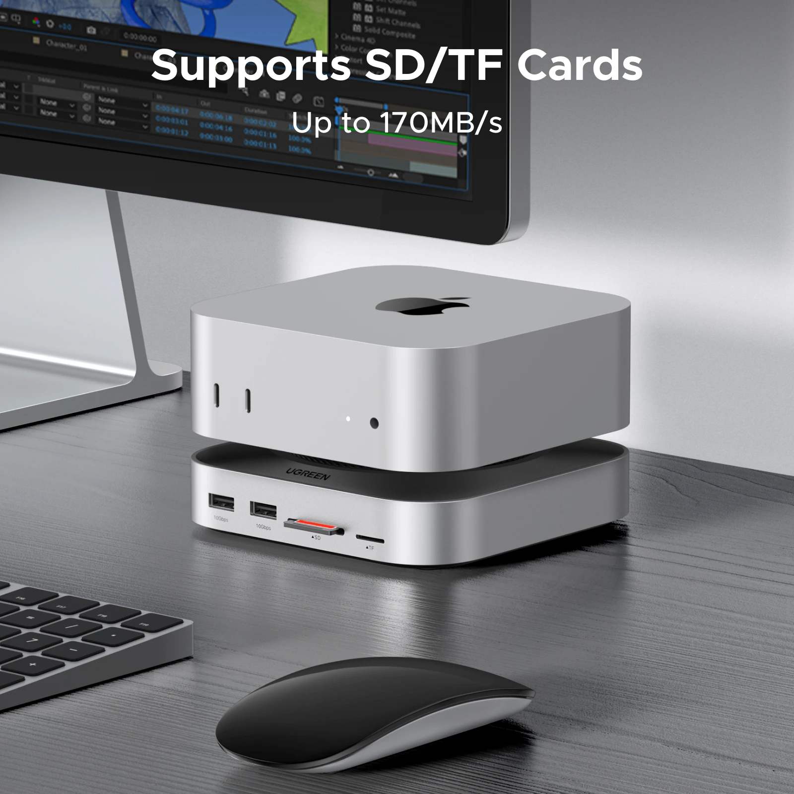 UGREEN Docking Station USB-C para Mac Mini M4 – SSD M.2 NVMe 10Gbps - imagen 5