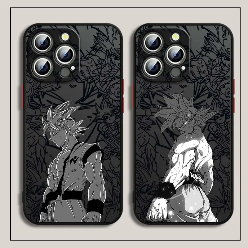 D-Dragon Ball Anime Goku para Apple iPhone 17 16 15 14 13 12 11 Air Plus Pro Max funda de teléfono translúcida esmerilada - imagen 2