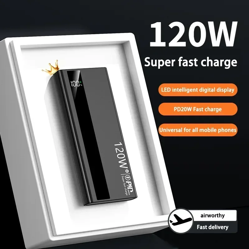 120W 200000 Banco de energía de alta capacidad mAh, carga súper rápida, pantalla Digital, banco de energía portátil para iPhone, Xiaomi, Samsung 2025 - imagen 5