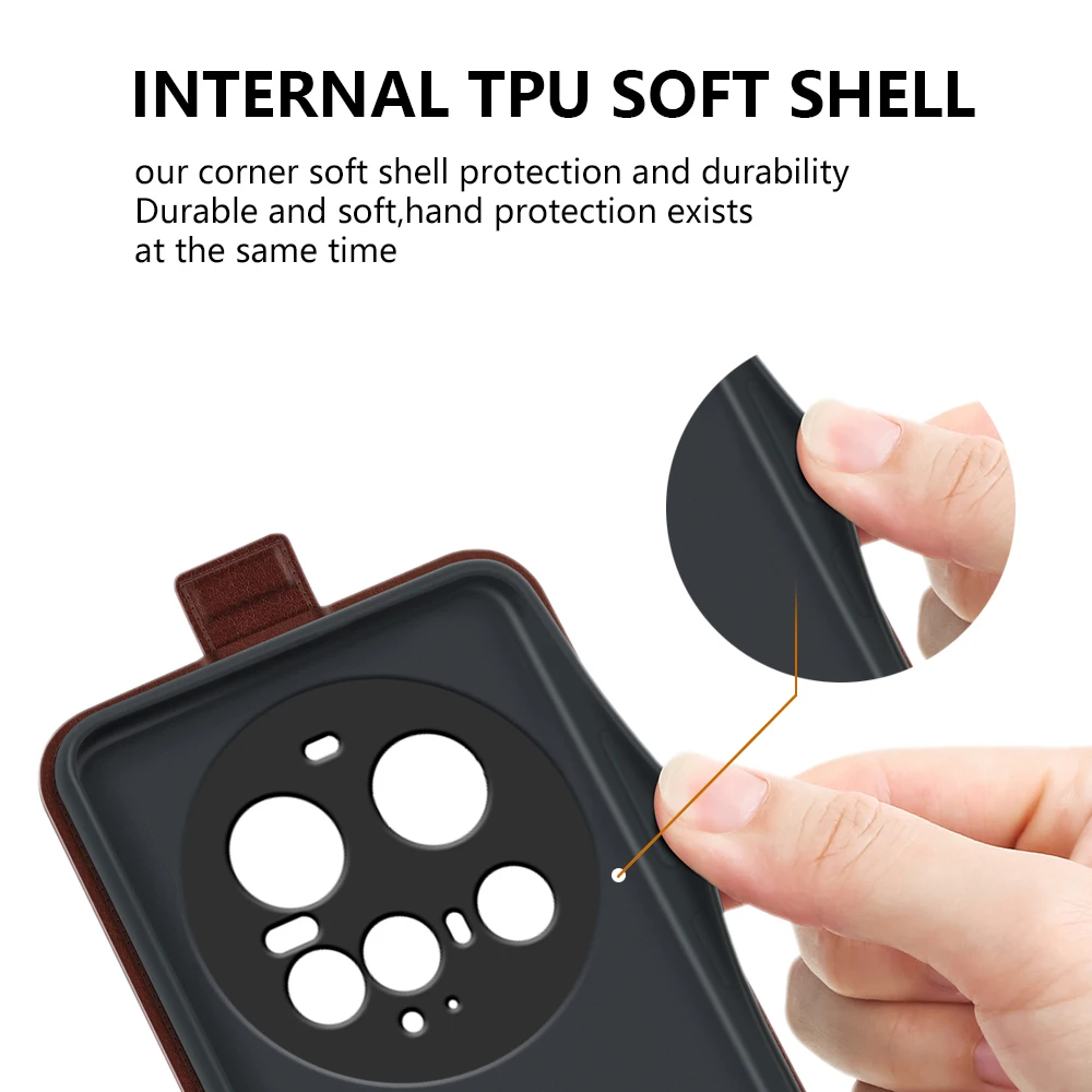 Para Xiaomi 15 Ultra funda de cuero con tapa funda suave cartera Vertical de cuero con ranura para tarjeta de crédito para Xiaomi 15 Ultra - imagen 4