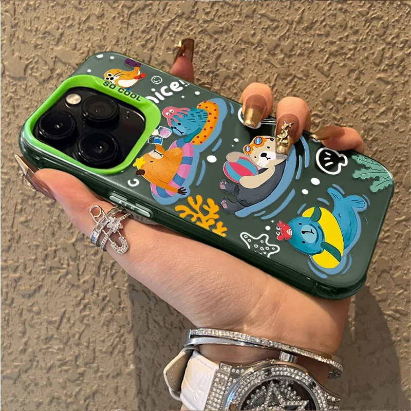 Bonita funda de PC Capybara Sea Otter para Xiaomi POCO X6 X5 X3 NFC F3 F4 GT F5 F6 M6 Pro 4G M5S C65 Mi 13T 12T 14 13 12 11 Lite 5G NE - imagen 5