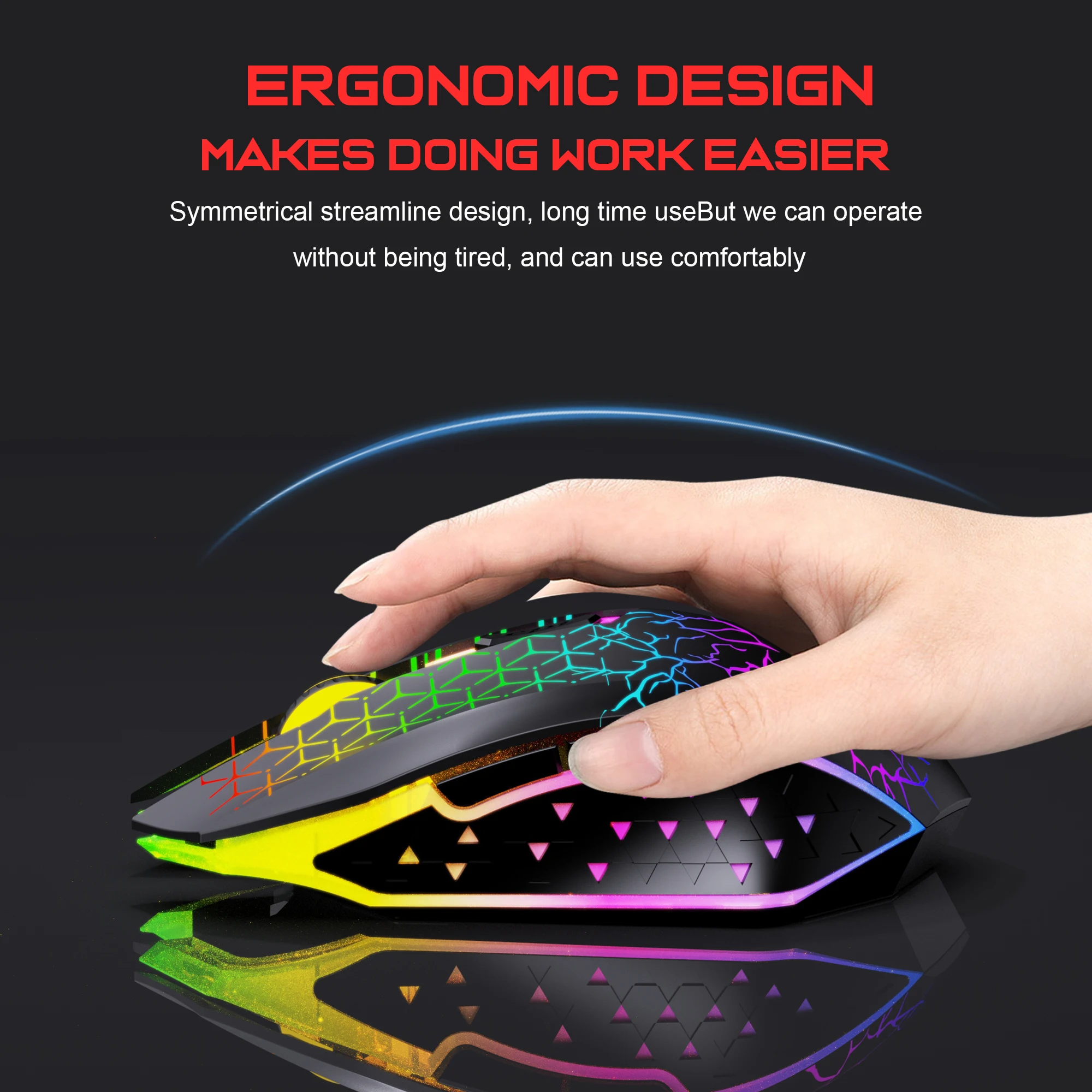 Ratón para juegos Bluetooth de modo Dual, recargable, 2,4G, USB, inalámbrico, retroiluminado RGB, para iPad, teléfono, tableta, ordenador portátil - imagen 5