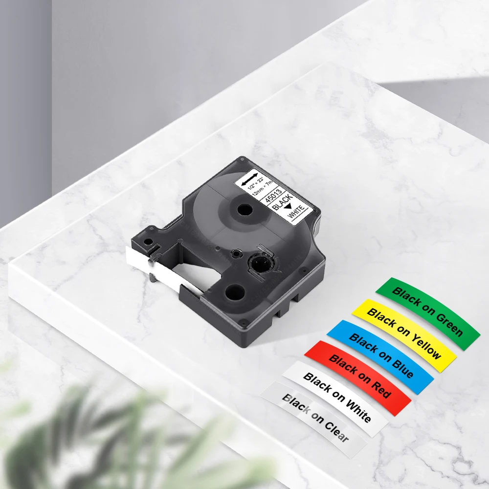 3/5/10PK cinta Compatible Dymo D1 cinta de etiquetas Dymo 45013 D1 12mm 9mm para impresora de etiquetas Dymo LM160 LM420 LM480 etiquetadora COLORPOP - imagen 2