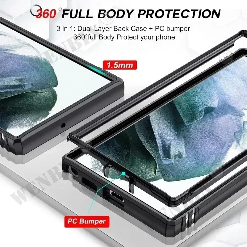 Funda para Samsung A17 A16 A56 A55 A36 A35 A26 S25 S24 S23 Ultra FE resistente con cámara 360 cubierta Capa Fundas - imagen 3