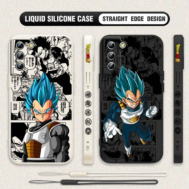 Funda genial de Anime d-dragon Ball Vegeta para Samsung Galaxy S25 S24 S23 S22 S21 S10 FE Plus Ultra 5G, funda de teléfono con cuerda izquierda líquida