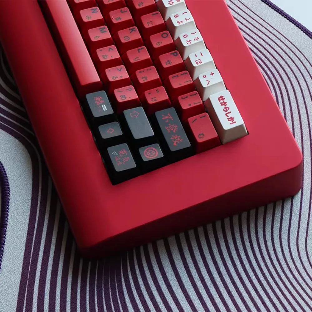 Tapa de teclado con tema NINA ISERI, 179 teclas PBT, personalizada, negra, roja, Anime, perfil de cereza, para teclado mecánico 68/75/80 - imagen 4