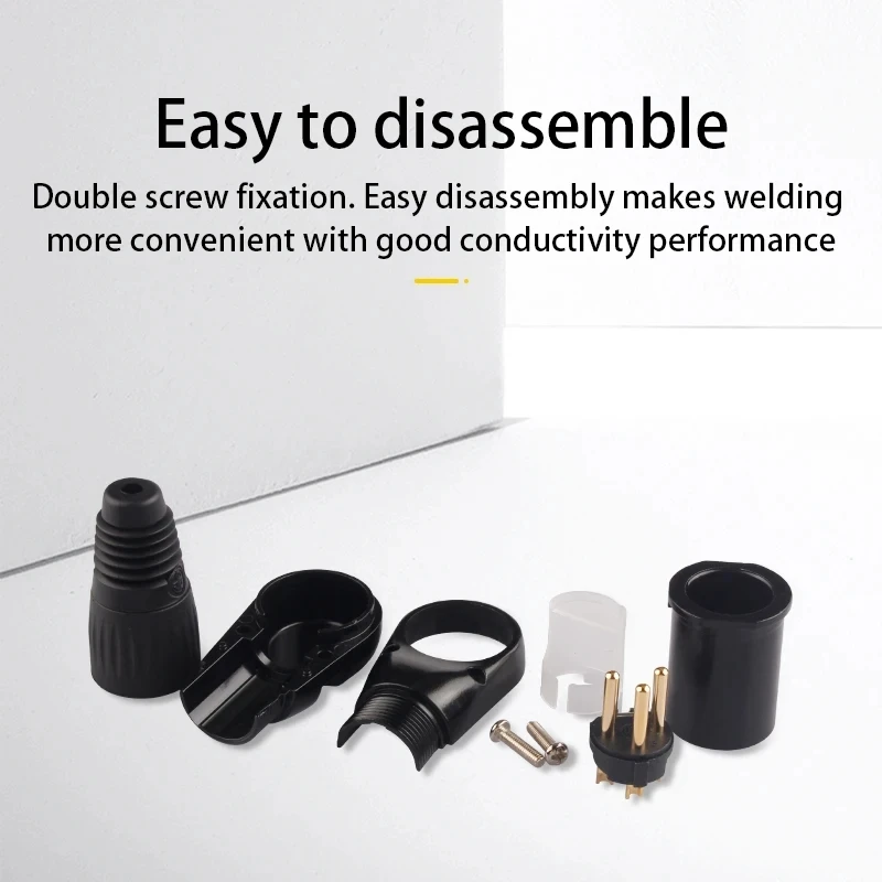 Conector XLR macho hembra de 3 pines 90 °   Enchufe de Audio de ángulo recto tipo L de grado para amplificadores de altavoz adaptador de Cable de micrófono XLR - imagen 3