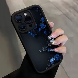 Para Samsung Galaxy S25 Ultra S24 FE S23 S22 Plus S21 A56 A54 A55 A53 A36 A35 A52S A25 funda de teléfono con patrón de flores rosas azules