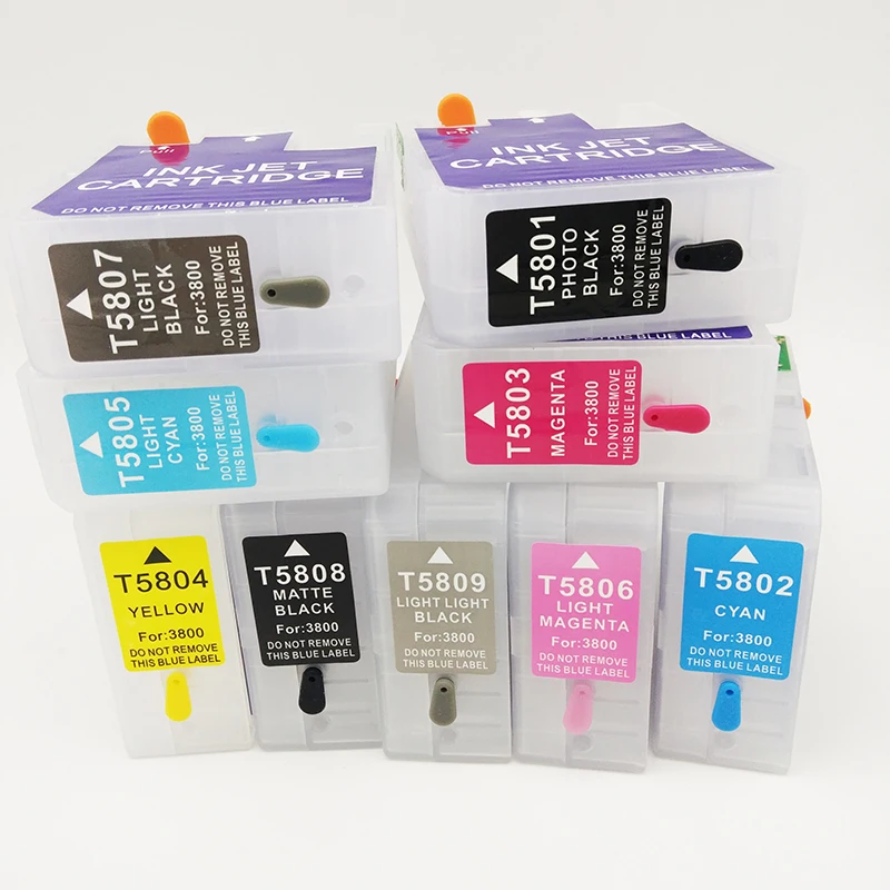 Para Epson 3800 3880 T5801 T5802 T5803 T5804 T5805 T5806 T5807 T5808 T5809 Stylus Pro 3800 3800C 3880 cartucho de tinta recargable - imagen 5