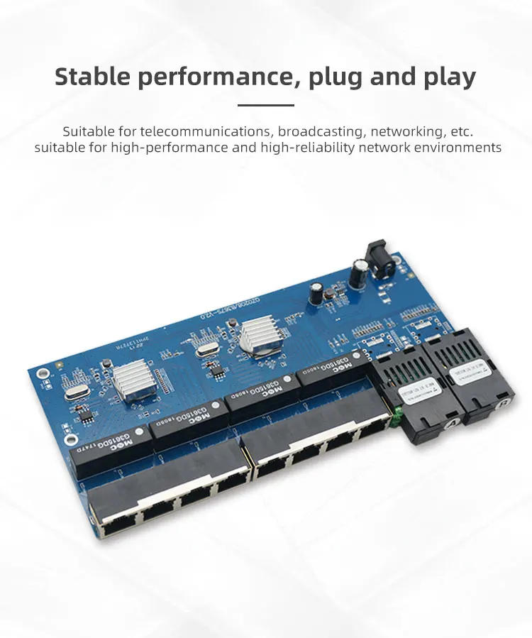 Interruptor de placa Gigabit metro, convertidor de medios PCBA óptico, puerto de fibra rápida, RJ45, UTP 2 SC, 10/100/1000m, 10 Uds. - imagen 5