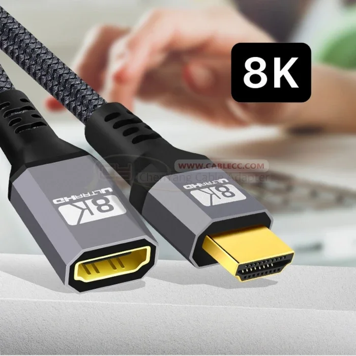 Cable de extensión HDMI 2,1, Cable extensor macho a hembra Compatible con HDMI 8K 60Hz 4K 5K144Hz 48Gbps eARC para adaptador PS5 HDTV - imagen 3