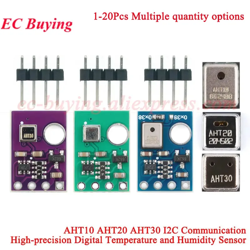 20 piezas/1 unidad AHT10 AHT20 AHT30 Módulo de medición de Sensor Digital de temperatura y humedad alta precisión I2C reemplazar DHT11 SHT20 AM2302