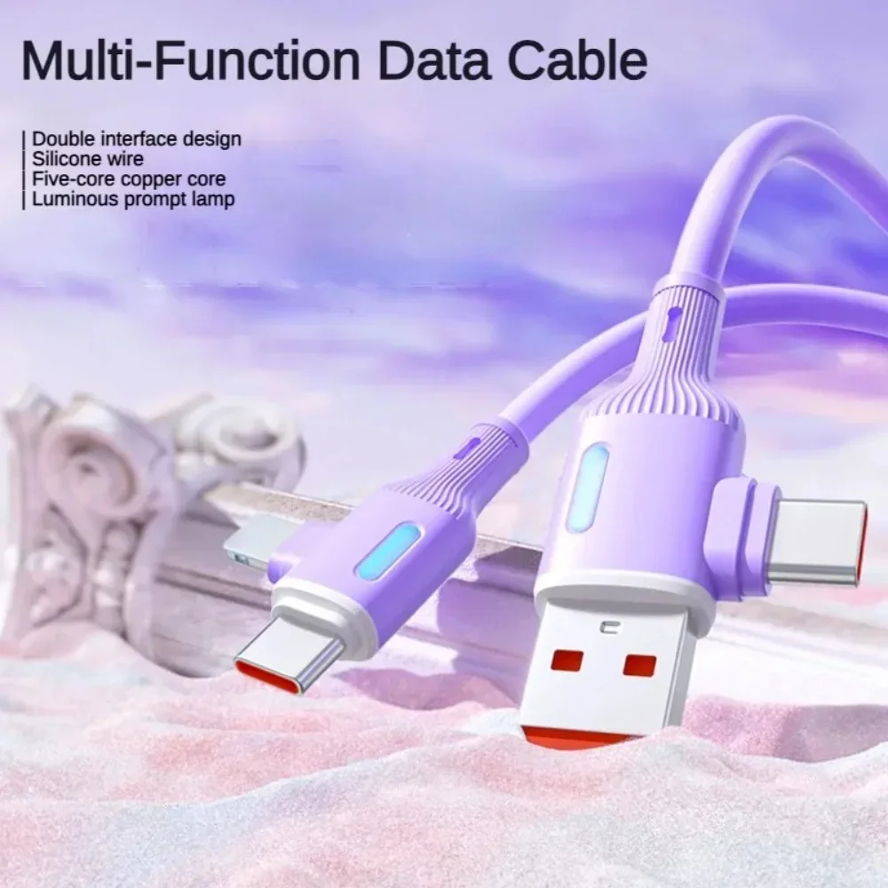 66W 4 en 1 Cable tipo C a tipo C PD Cable cargador de teléfono de carga rápida para iPhone Samsung Xiaomi Huawei Cable de carga rápida USB C - imagen 3