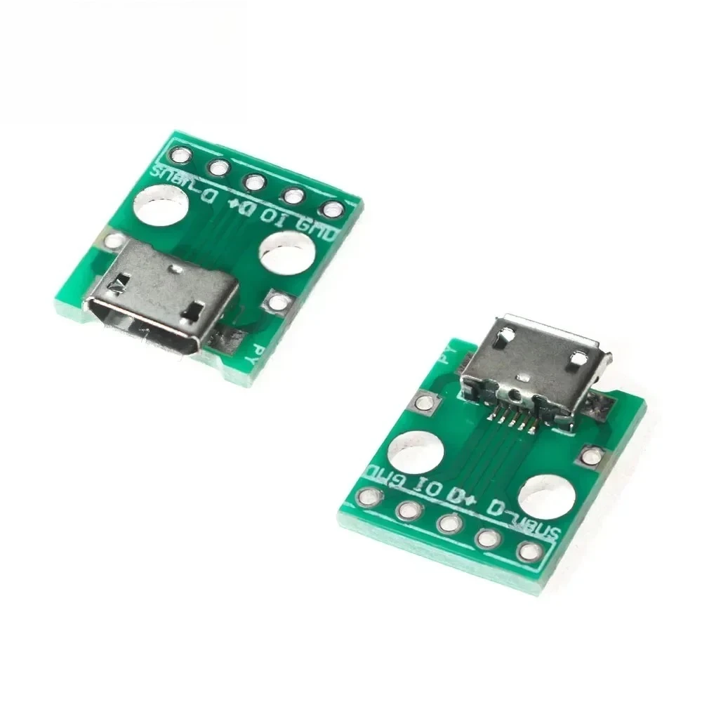 Placa adaptadora Q99, conector hembra, adaptador MICRO USB a DIP, conector de 5 pines de 2,54mm, placa de ruptura de adaptador PCB DIP, 10 Uds. - imagen 2