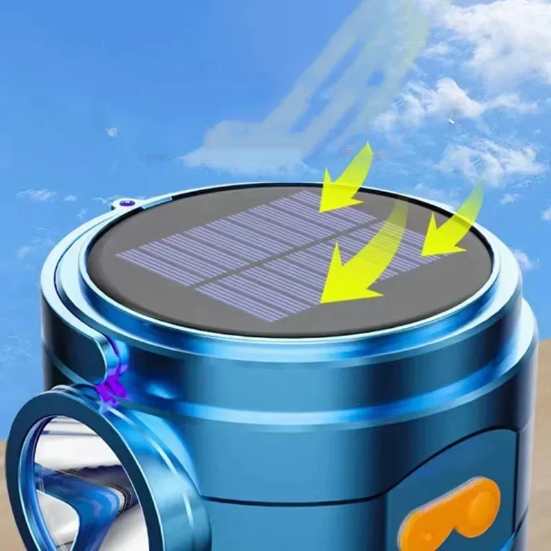 Luz Solar LED, lámpara de Camping, linternas portátiles impermeables, lámpara de tienda recargable por USB, luces de emergencia, bombilla de ahorro de energía