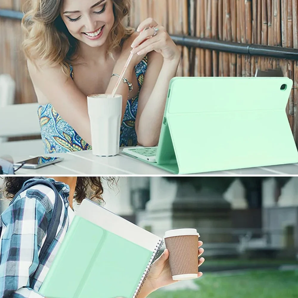 Funda con teclado para Samsung Galaxy Tab A9 Plus A7 10,4 A8 10,5 S6 Lite S7 S8 11 S9 FE teclado inalámbrico accesorios para Ipad - imagen 3