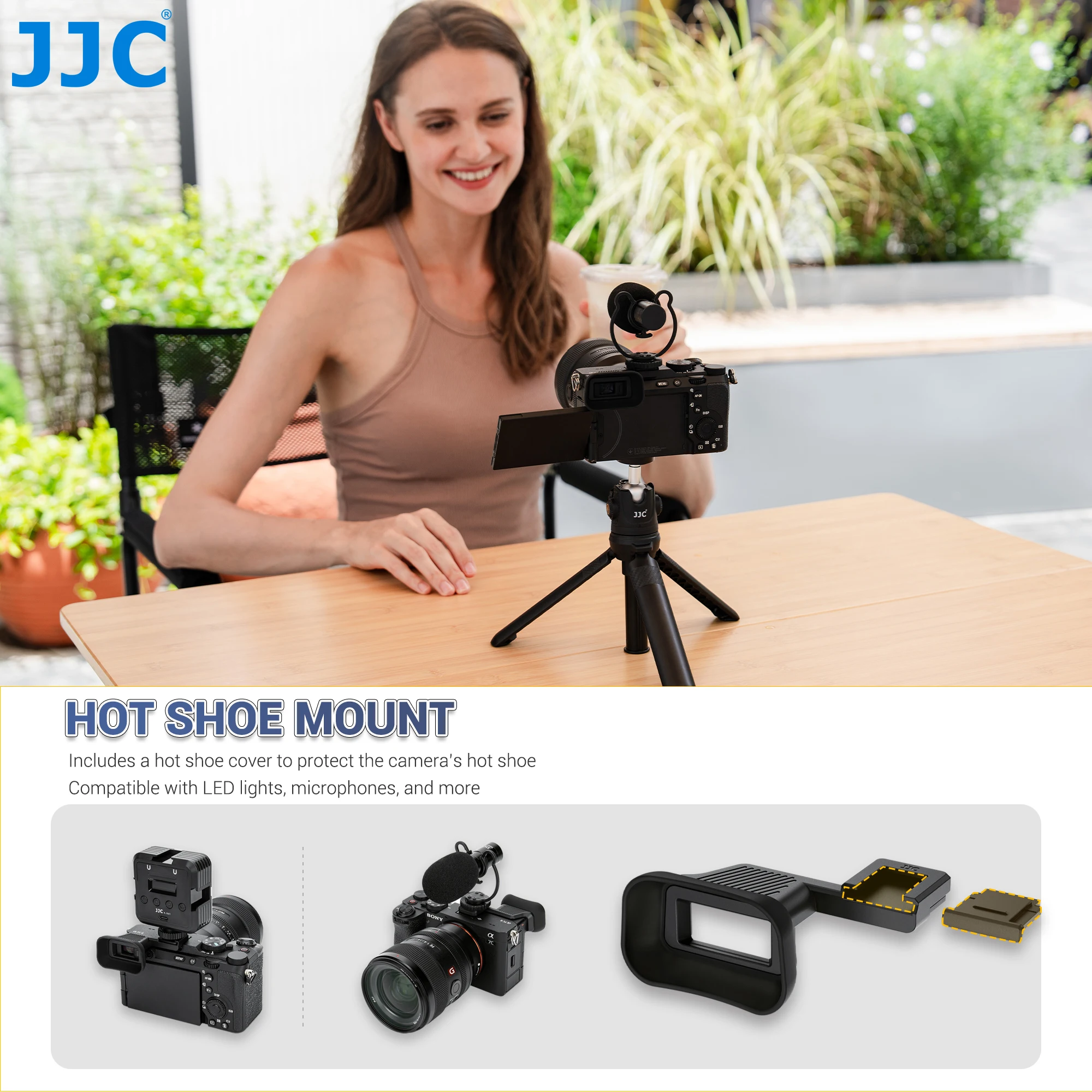 JJC A7CII A7CR Ocular de silicona suave Cámara extendida Visor de copa ocular Diseño especial para cámara Sony Alpha A7CII A7CR - imagen 4