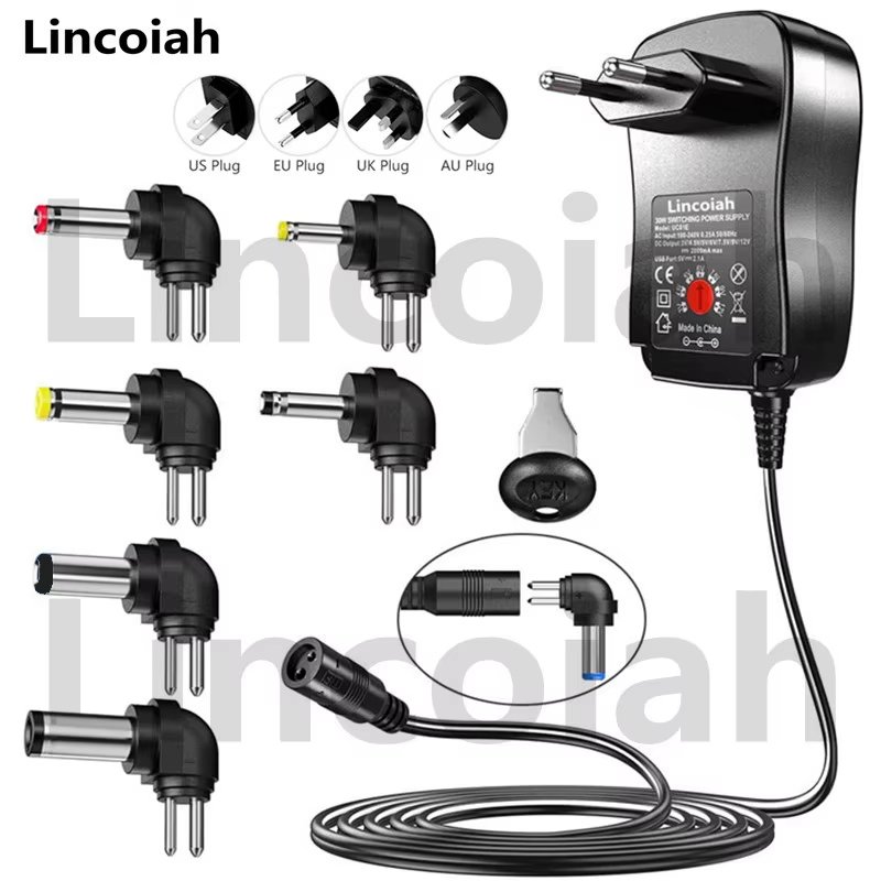 Adaptador Universal AC/DC Ajustable para Cámara y Tiras LED