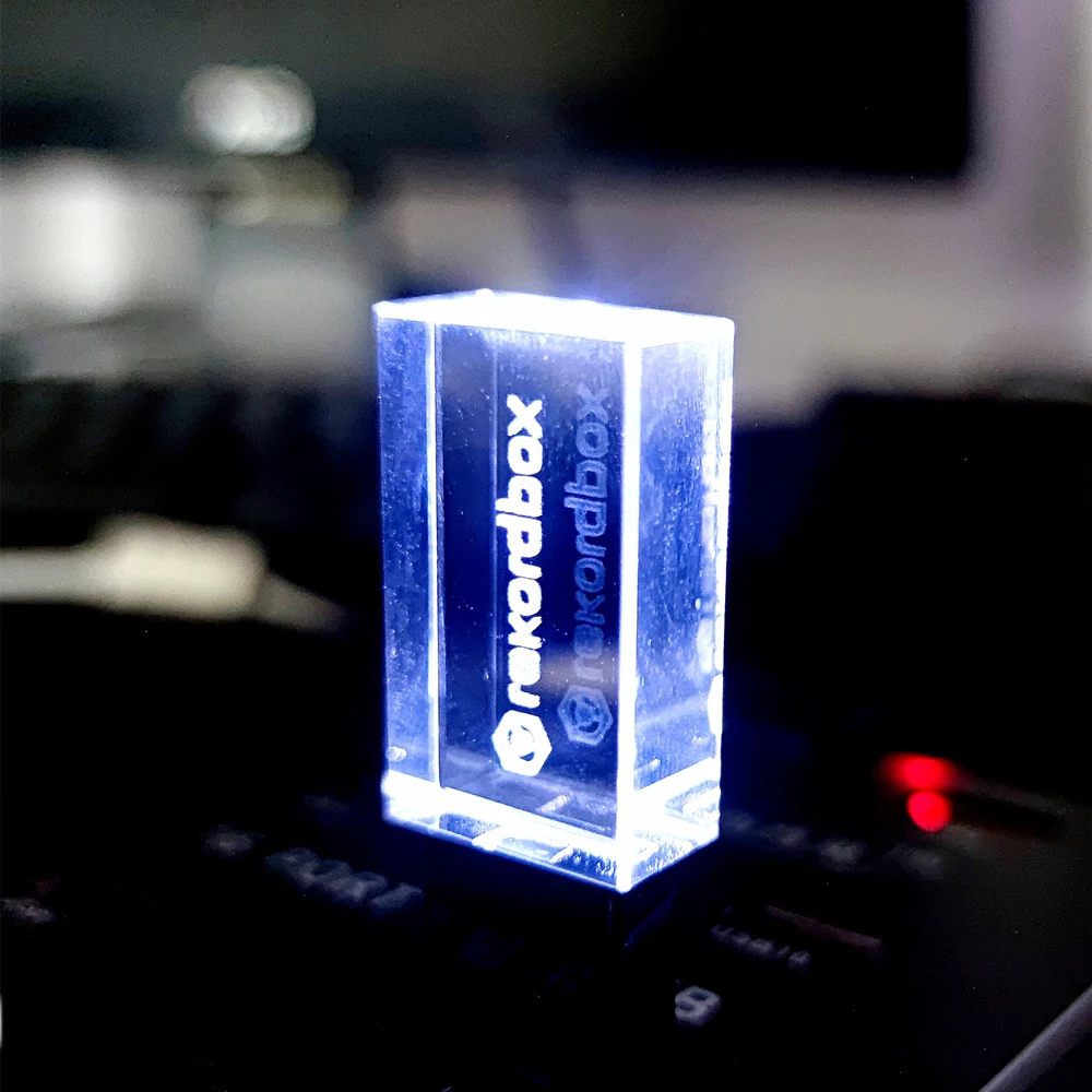 Nueva unidad de bolígrafo de cristal plateado con luz LED colorida DJ USB3.0 con caja de regalo 16GB 32GB 64GB 128GB - imagen 5