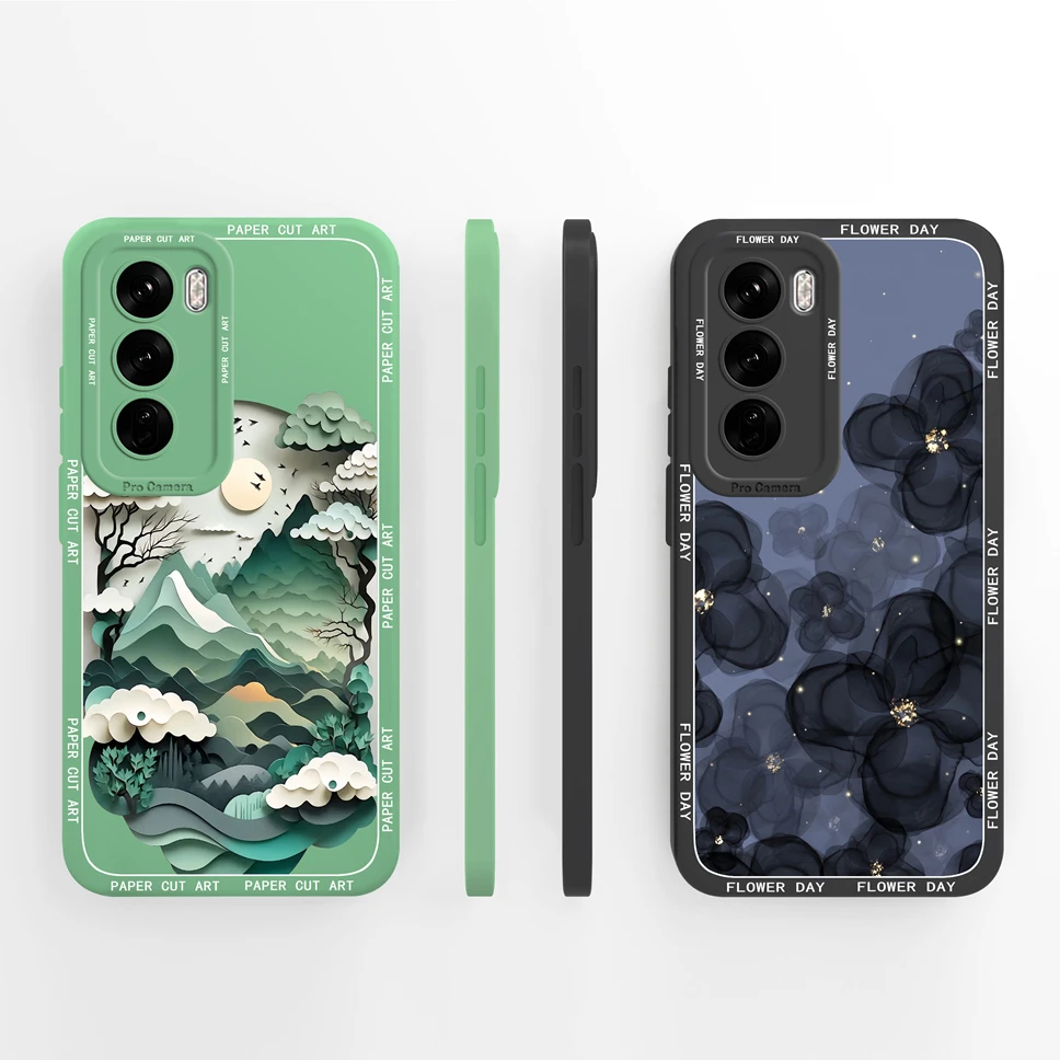 Funda para OPPO Reno12 Pro 5G, cubierta trasera de protección de silicona líquida suave de estilo creativo para OPPO Reno 12, 12 Pro