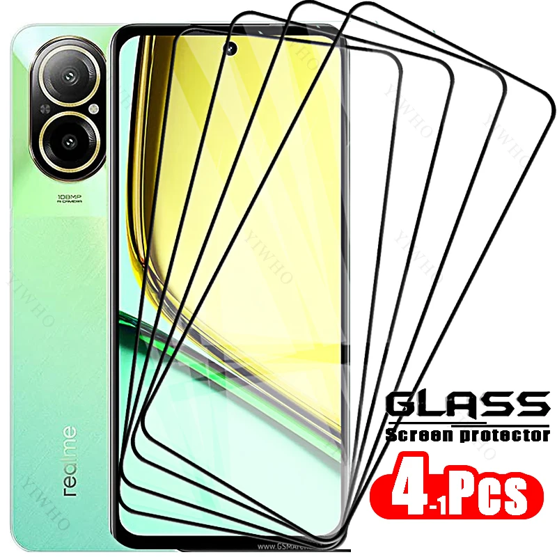 4-1 Uds vidrio templado para Oppo Realme C67 4G 5G protectores de pantalla vidrio Protector de teléfono C55 C53 C51 C35 C33 C31 C30s película frontal - imagen 2