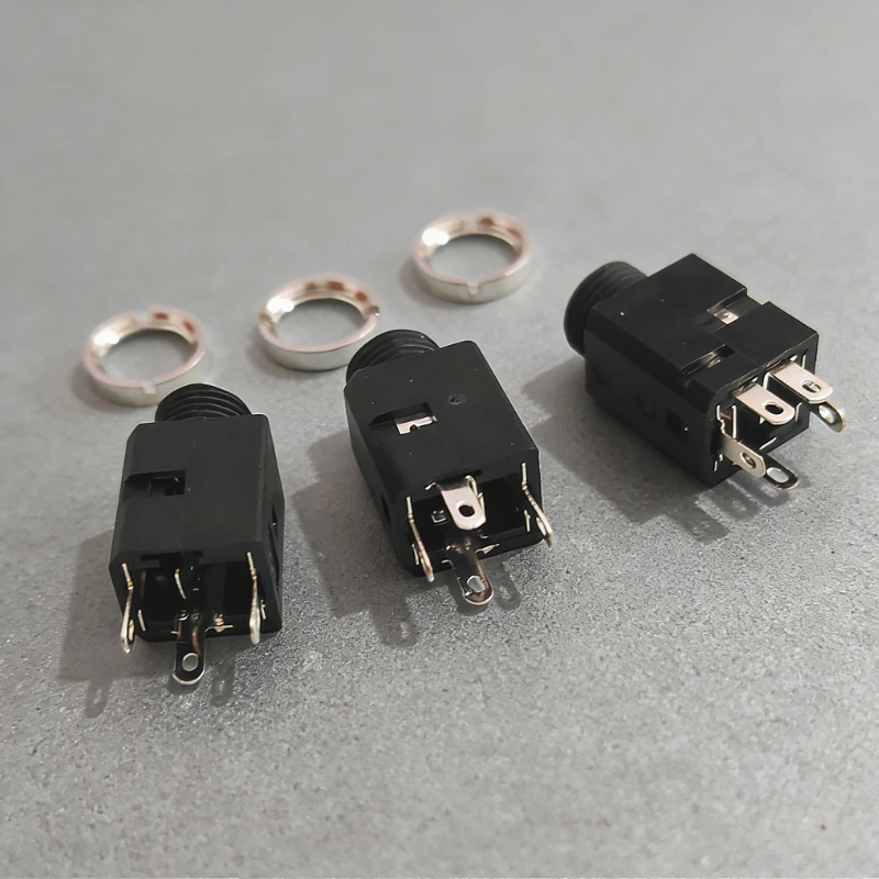 Cltgxdd1-5PC PJ341 toma de auriculares interfaz de audio de 3,5 MM toma vertical PIN de 3/4/5 pines PJ-341M con tuerca (juego de dos piezas) auricular - imagen 3