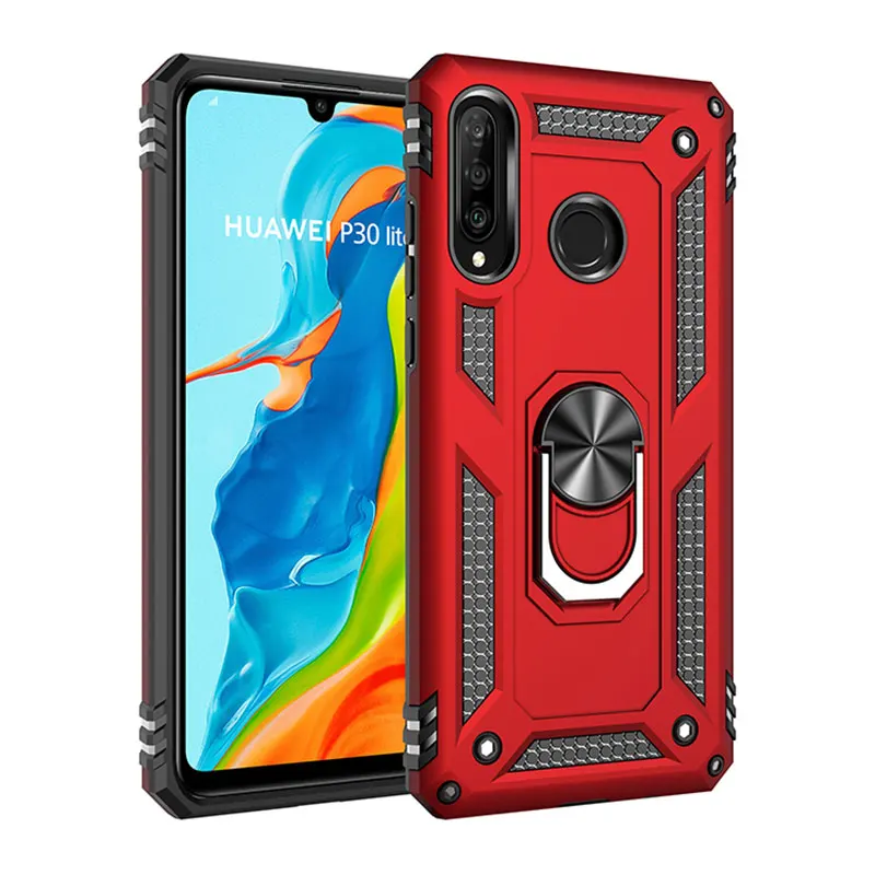 Para Huawei P30 Lite Funda a prueba de golpes para Huawei P40 Lite E Pro P30 Pro P20 Lite P Smart Z 5G soporte de anillo armadura Funda de teléfono - imagen 2