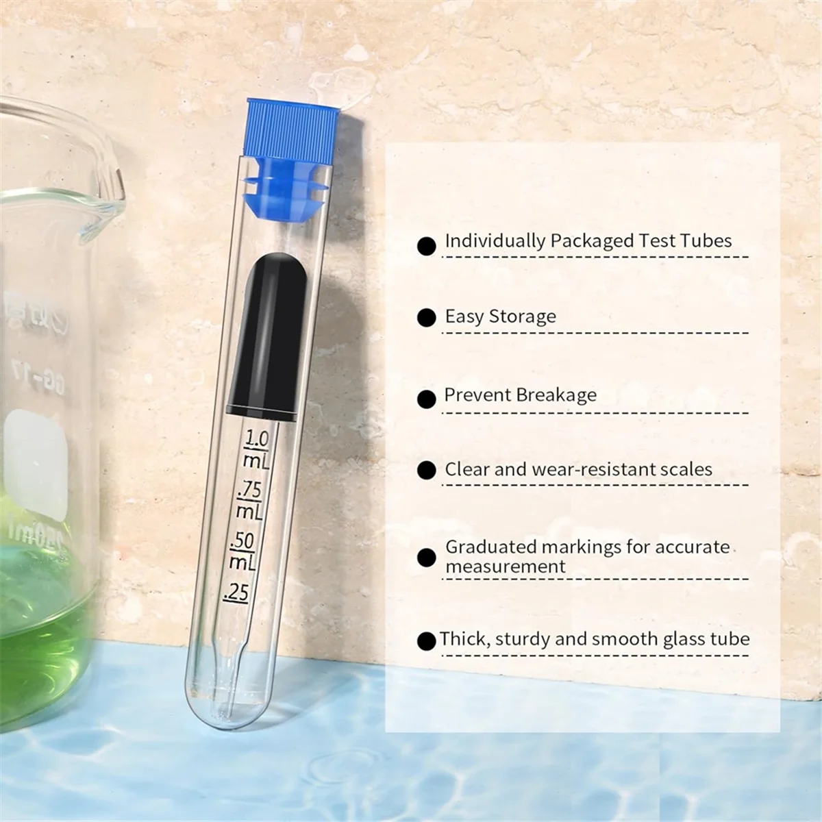 Paquete de 2 pipetas cuentagotas para ojos, cuentagotas de vidrio de 1Ml para aceites esenciales, goteros para ojos, punta recta - imagen 5