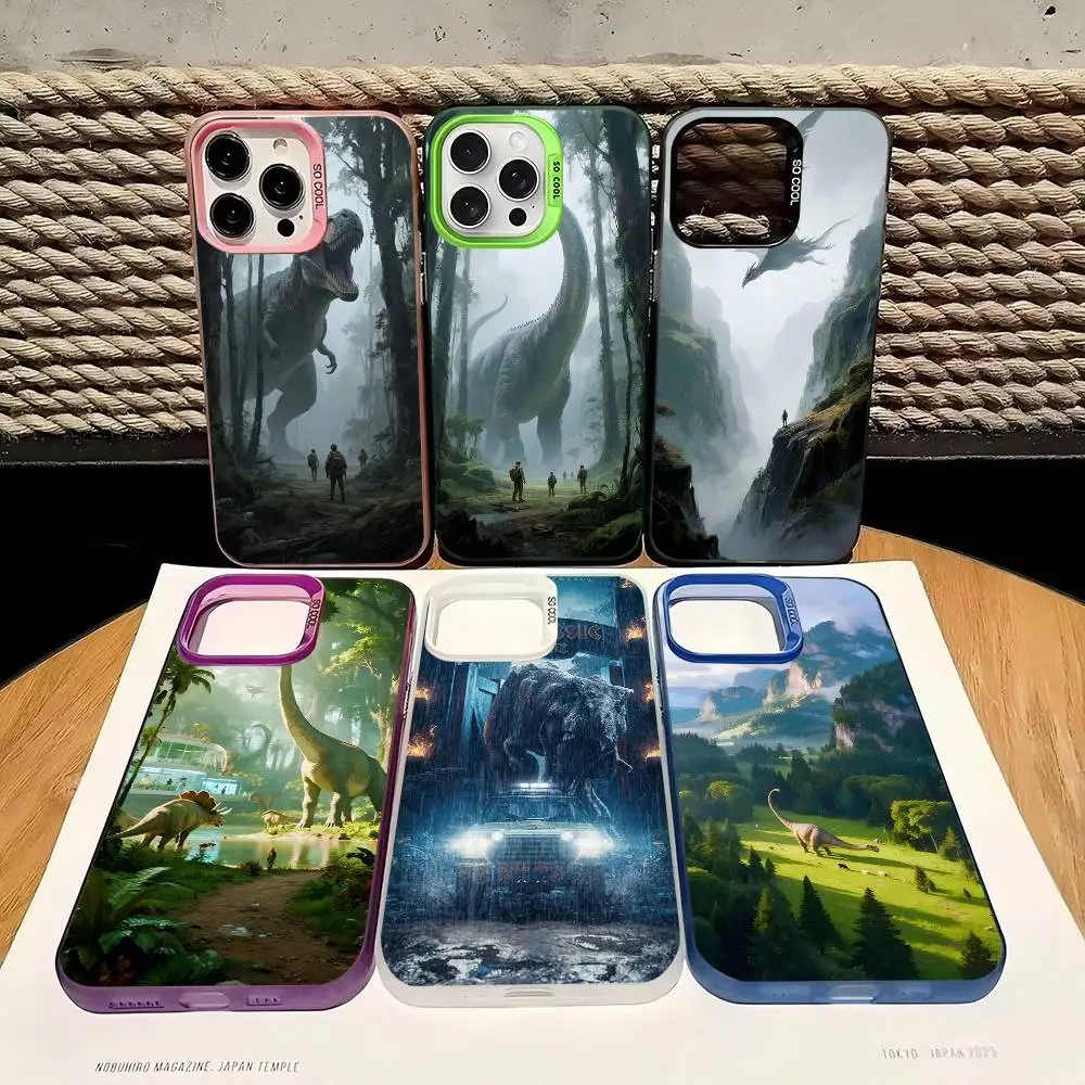 Funda de teléfono Jurassic Park Dinosaur para iPhone 17 16 15 14 13 12 11 Pro MAX mate a prueba de golpes trasera anticaída cubierta mate
