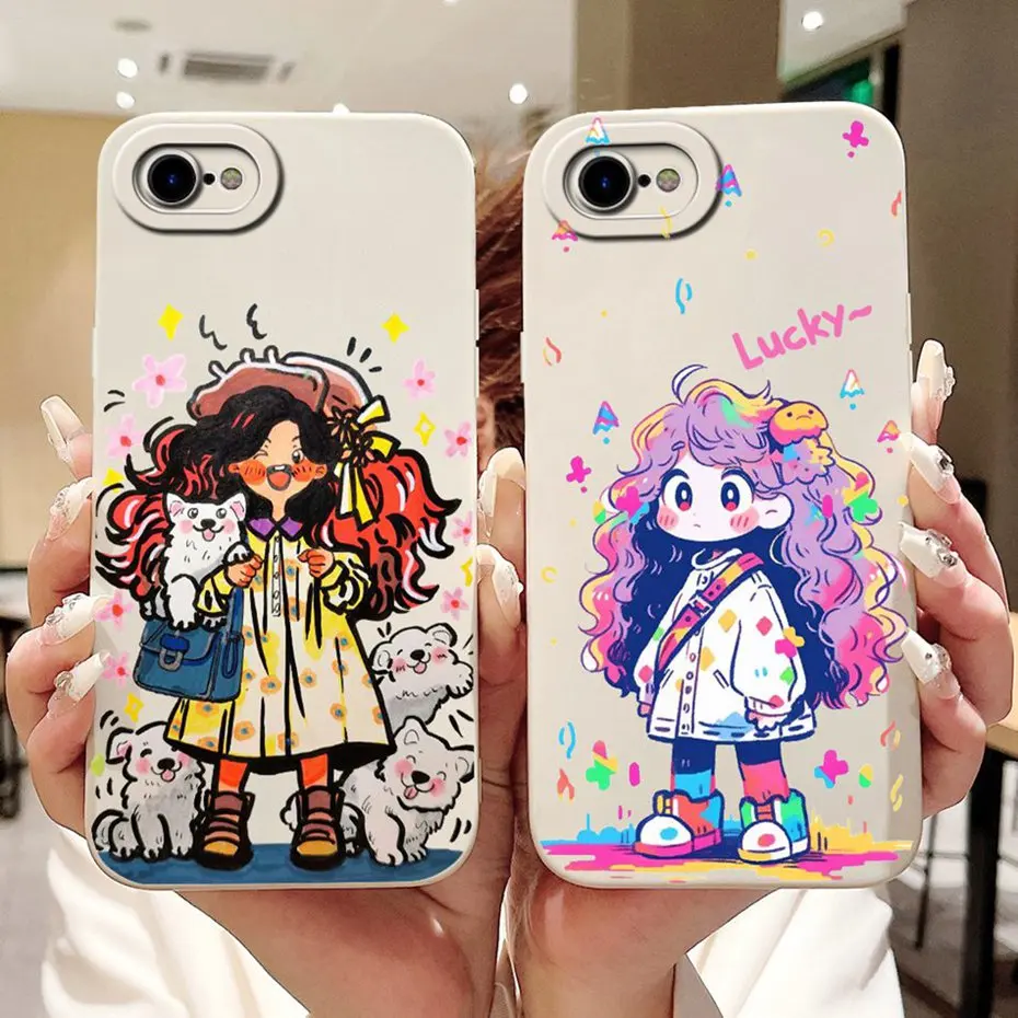 Para iPhone 7 8 Plus SE 2020 2022 funda protectora de lente para iPhone7 iPhone8 7Plus 8Plus diseño encantador fundas de silicona suave - imagen 2