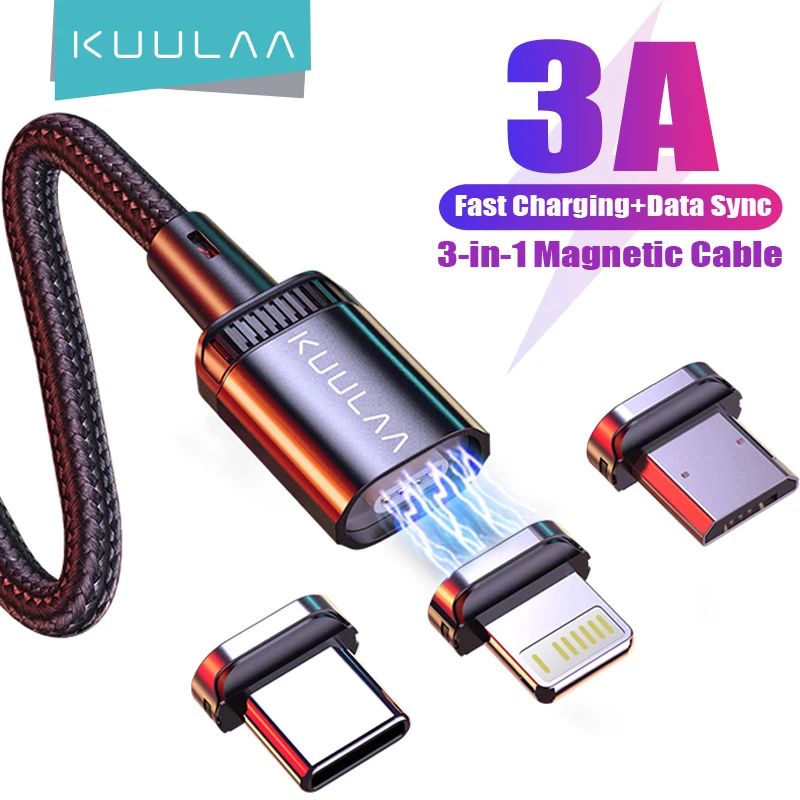 KUULAA Cable Magnético USB-C / Micro USB con LED y Carga Rápida - imagen 4