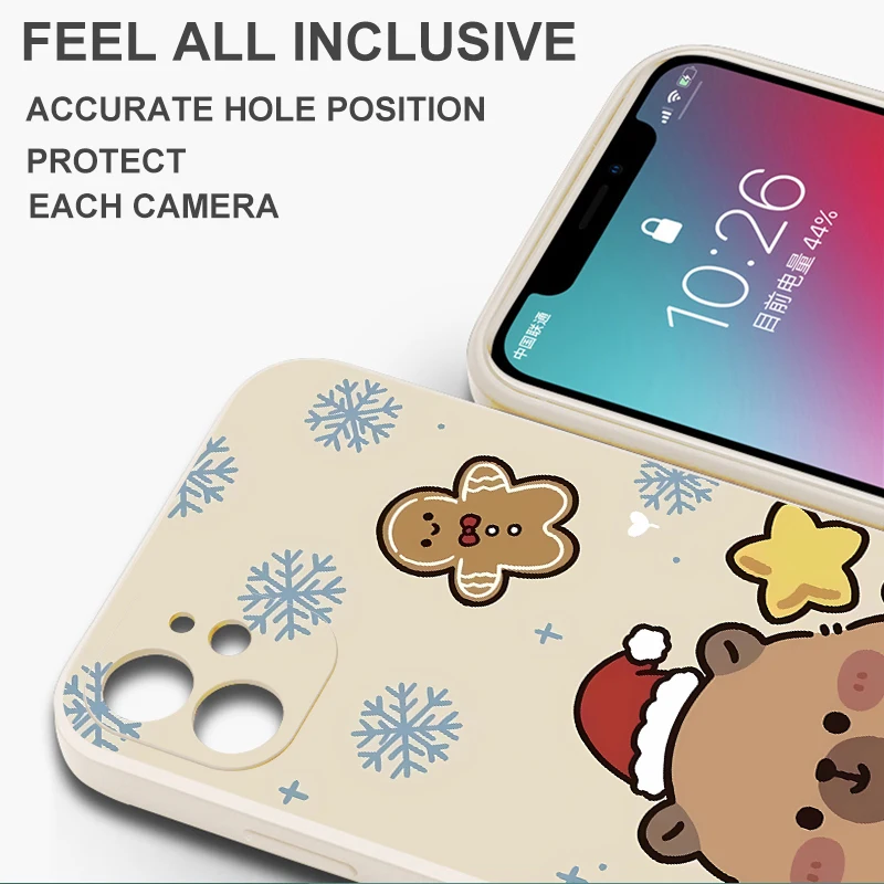 Funda de teléfono suave para Xiaomi Mi 11 12 Lite 13 10T 11T 12T Pro lindo capibara de Navidad - imagen 5