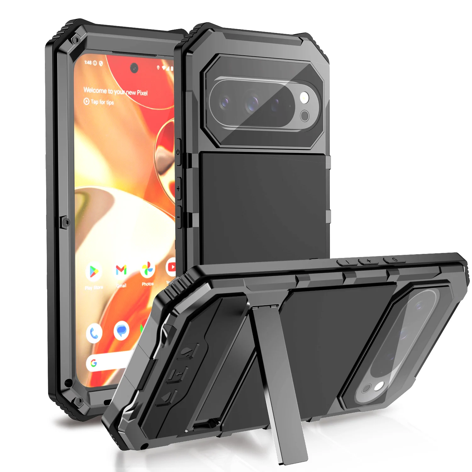 Para Google Pixel 10 Pro XL Pixel 10 funda de Metal resistente armadura 360 cubierta de teléfono a prueba de golpes con Protector de pantalla incorporado Coque