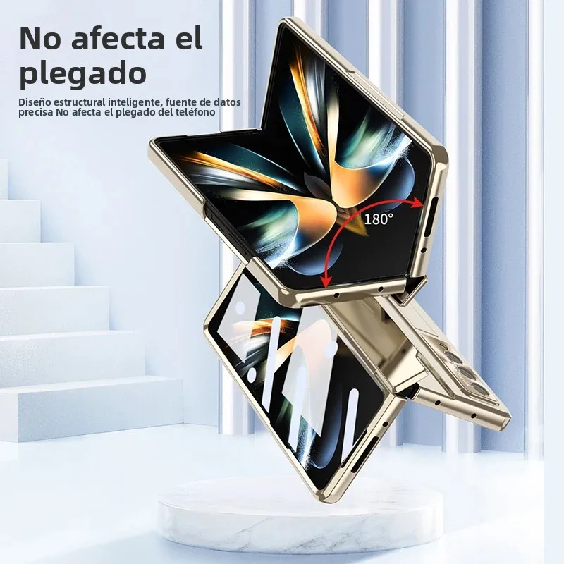 Funda protectora con bisagras niveladoras para Samsung Galaxy Z Fold 7 6 5, funda de teléfono con protector de pantalla frontal para Galaxy Fold3 Fold4 - imagen 5