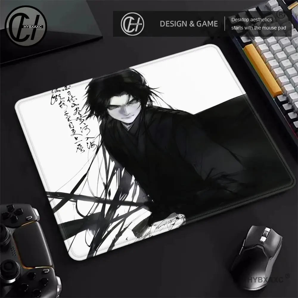 Alfombrilla de ratón pequeña de Anime Dark Girl, accesorios para juegos, alfombrilla de ratón para ordenador portátil, alfombrilla antideslizante para teclado de jugador, alfombrilla de escritorio en blanco y negro