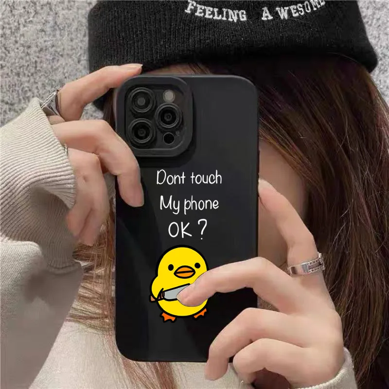 Funda de teléfono con diseño de pato de dibujos animados minimalista para Xiaomi 14T Pro, funda suave a prueba de golpes para Xiaomi Mi 11 Lite 5G 15 14 13 12 13T 12T - imagen 4