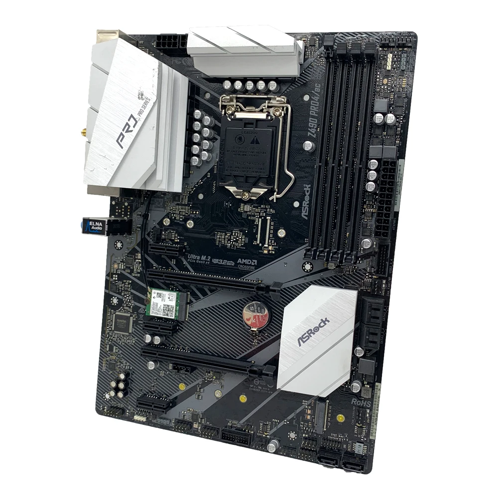 Placa base ASRock Z490 PRO4/AC Z490 LGA 1200 compatible con i7-10700K i5-10600K 10400F i9-10900K i3-10100 CPU DDR4 HDMI Ultra M.2 ATX - imagen 2
